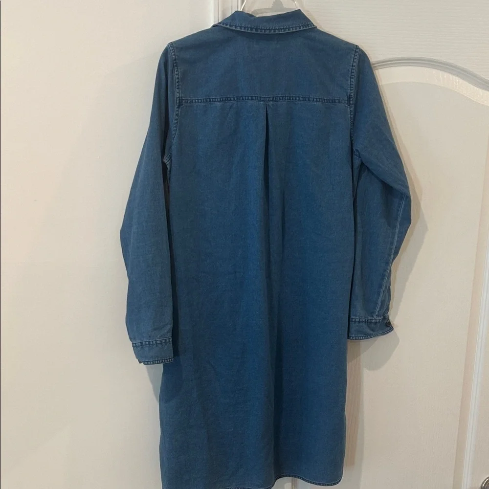 J. Crew Denim Blue Midi Dress SMALL TALL